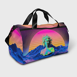 Сумки спортивные Gorgon Medusa Vaporwave Neon Mountains, цвет: 3D-принт