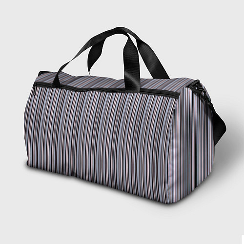 Спортивная сумка Розово-серый полосатый принт / 3D-принт – фото 2
