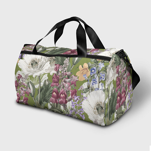 Спортивная сумка Цветы Ностальгический Весенний Узор / 3D-принт – фото 2
