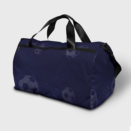Спортивная сумка Лого Manchester City в сердечке на фоне мячей / 3D-принт – фото 2