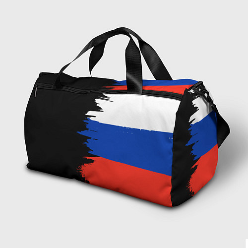 Спортивная сумка Российский триколор на темном фоне / 3D-принт – фото 2