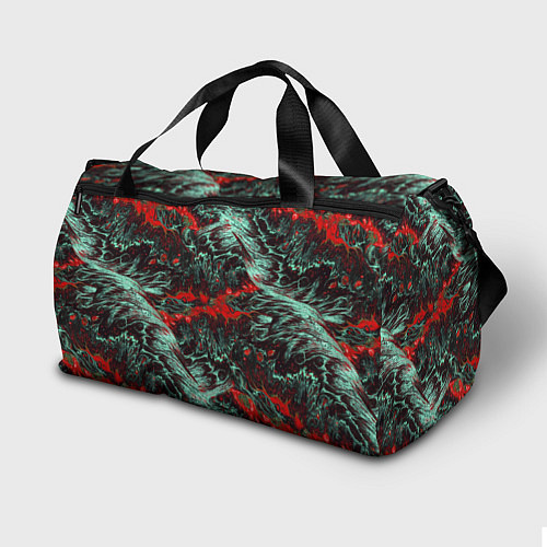 Спортивная сумка Красно-Белая Вулканическая Лава / 3D-принт – фото 2