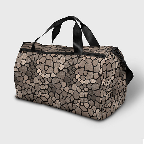 Спортивная сумка Черно-коричневая текстура камня / 3D-принт – фото 2