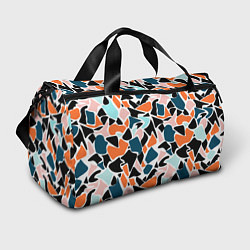 Спортивная сумка Абстрактный современный разноцветный узор в оранже