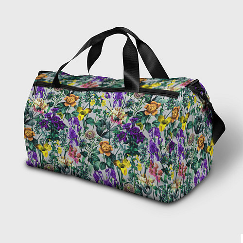 Спортивная сумка Цветы Летний Орнамент / 3D-принт – фото 2
