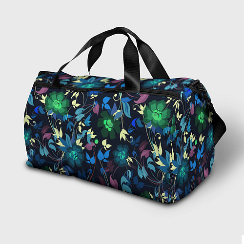 Спортивная сумка Color summer night Floral pattern / 3D-принт – фото 2