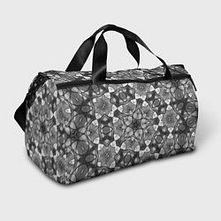 Спортивная сумка Черно-белый геометрический мозаичный узор