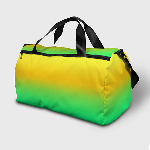 Спортивная сумка Неоновый градиентный желто-зеленый фон / 3D-принт – фото 2