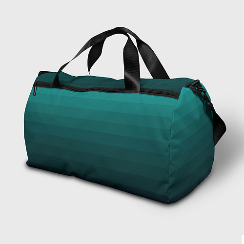 Спортивная сумка Fitness and sports Бирюзовый полосатый градиент / 3D-принт – фото 2