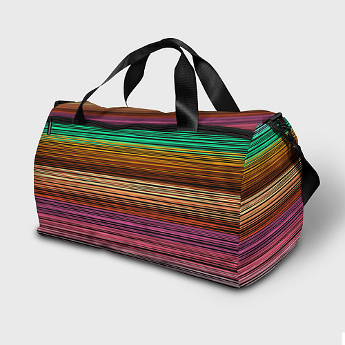 Спортивная сумка Multicolored thin stripes Разноцветные полосы / 3D-принт – фото 2