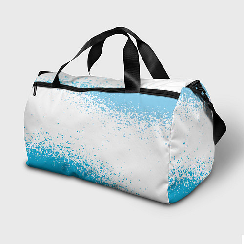Спортивная сумка Manchester голубые брызги на белом фоне / 3D-принт – фото 2