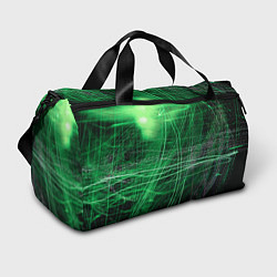 Спортивная сумка Неоновые волны и линии - Зелёный