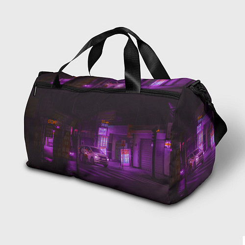 Спортивная сумка Неоновый ночной переход - Фиолетовый / 3D-принт – фото 2