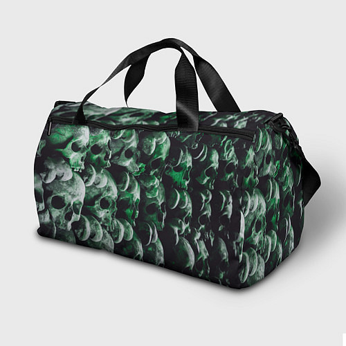 Спортивная сумка Множество черепов во тьме - Зелёный / 3D-принт – фото 2