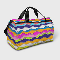 Сумки спортивные Разноцветные волны Летний паттерн, цвет: 3D-принт