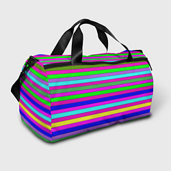 Сумки спортивные Multicolored neon bright stripes, цвет: 3D-принт