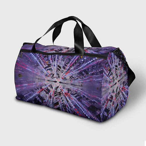 Спортивная сумка Неоновый абстрактный коридор - Фиолетовый / 3D-принт – фото 2