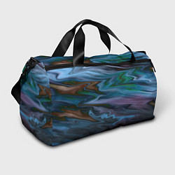 Сумки спортивные Сине-зеленый абстрактный размытый узор, цвет: 3D-принт