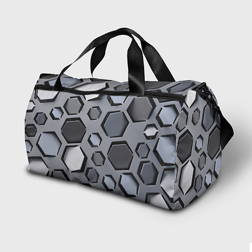 Спортивная сумка Металлическая киберпанк броня - Серый / 3D-принт – фото 2