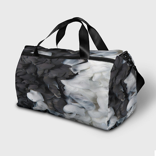 Спортивная сумка Абстрактная черно-белая краска / 3D-принт – фото 2