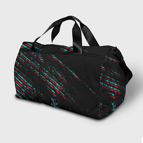 Спортивная сумка Hitman в стиле Glitch и Баги Графики на темном фон / 3D-принт – фото 2