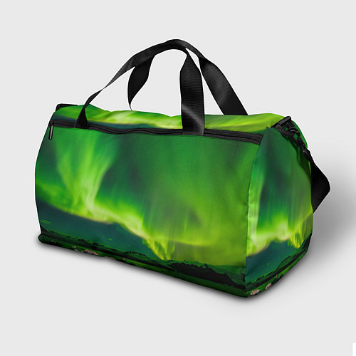 Спортивная сумка Абстрактное полярное сияние - Зелёный / 3D-принт – фото 2