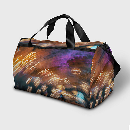 Спортивная сумка Неоновые огни и краска во тьме - Оранжевый / 3D-принт – фото 2