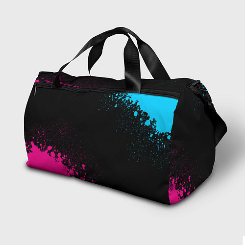 Спортивная сумка Brawl Stars - neon gradient: символ и надпись верт / 3D-принт – фото 2