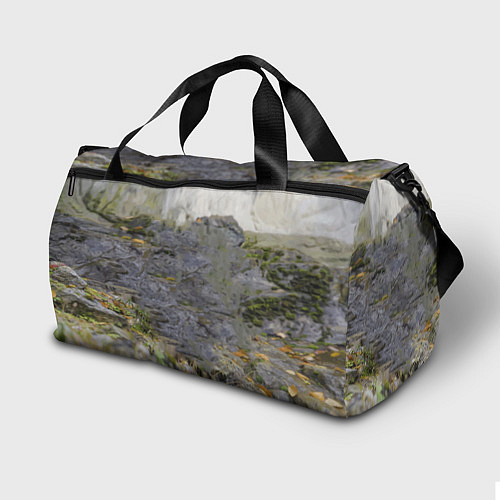 Спортивная сумка Снежный барс среди скал / 3D-принт – фото 2
