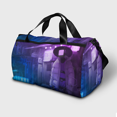 Спортивная сумка Stray - мордочка - neon / 3D-принт – фото 2