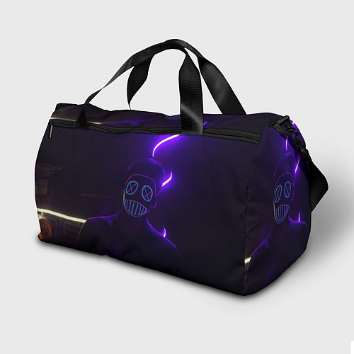 Спортивная сумка Неоновый анонимус во тьме / 3D-принт – фото 2