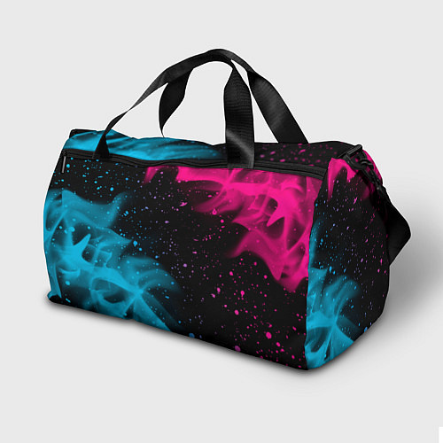 Спортивная сумка Dead Space - neon gradient: символ и надпись верти / 3D-принт – фото 2
