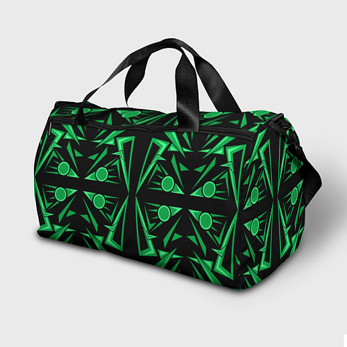 Спортивная сумка Геометрический узор зеленый geometric / 3D-принт – фото 2