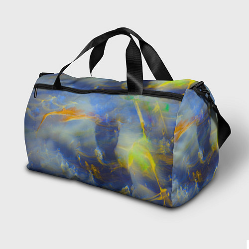 Спортивная сумка Абстрактные мазки красок и силуэт - Синий / 3D-принт – фото 2