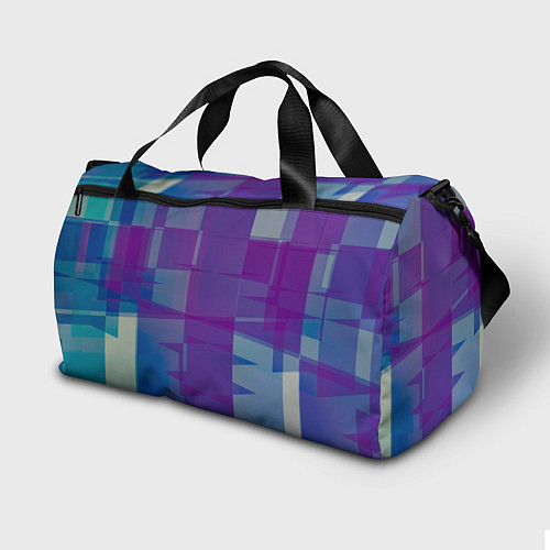 Спортивная сумка Геометрические объёмные фиолетовые кубы / 3D-принт – фото 2