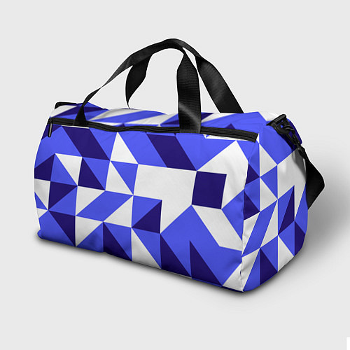 Спортивная сумка Абстрактный сине-белый паттерн / 3D-принт – фото 2