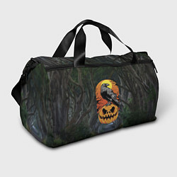 Спортивная сумка Ворон, сидящий на тыкве - Halloween