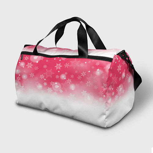 Спортивная сумка Новогодний котенок на розовом фоне / 3D-принт – фото 2