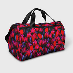 Спортивная сумка Тюльпаны - поле красных цветов