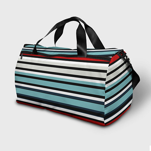 Спортивная сумка Красные голубые и белые полосы / 3D-принт – фото 2