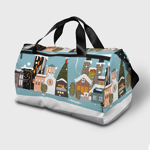 Спортивная сумка Новогодний городок / 3D-принт – фото 2