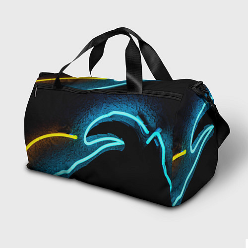 Спортивная сумка Неоновый разлом - киберпанк броня / 3D-принт – фото 2