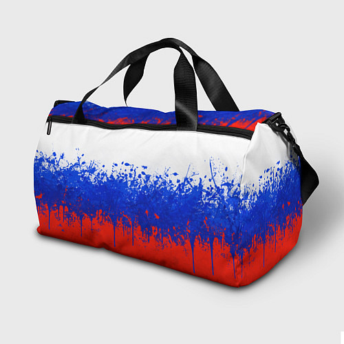 Спортивная сумка Флаг России с горизонтальными подтёками / 3D-принт – фото 2
