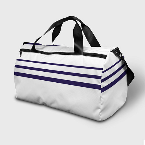 Спортивная сумка FIRM белая с синими полосами / 3D-принт – фото 2