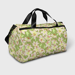 Спортивная сумка Нежные цветы - лилии: цветной паттерн