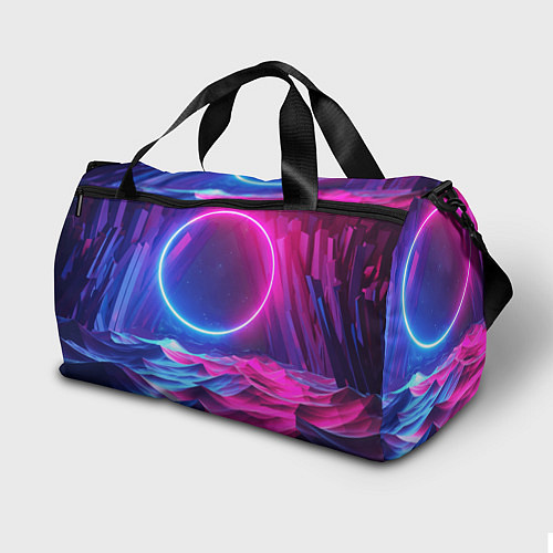 Спортивная сумка Круг и разноцветные кристаллы - vaporwave / 3D-принт – фото 2
