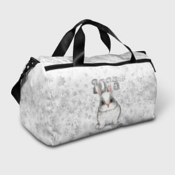 Сумки спортивные Белый кролик и снежинки 2023, цвет: 3D-принт