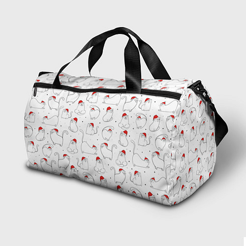 Спортивная сумка Паттерн новогодний котик / 3D-принт – фото 2