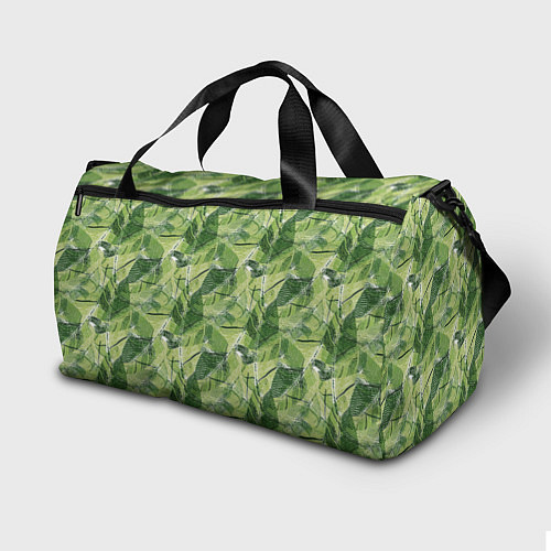 Спортивная сумка Милитари листья крупные / 3D-принт – фото 2
