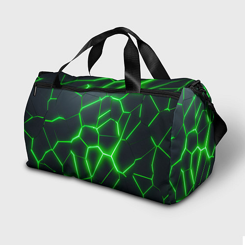 Спортивная сумка Зелёные неоновые плиты / 3D-принт – фото 2